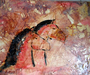 Peinture intitulée "couple de chevaux" par L'Atelier De Kanopé, Œuvre d'art originale, Acrylique