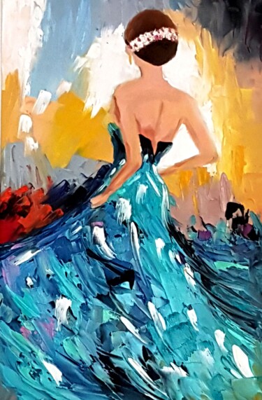 Painting titled "La danseuse espagno…" by L'Atelier De La Commanderie, Original Artwork, Oil