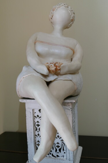 Sculpture titled "058 H_APOLLINE Prin…" by L'Atelier De Nanou, Original Artwork, Terra cotta