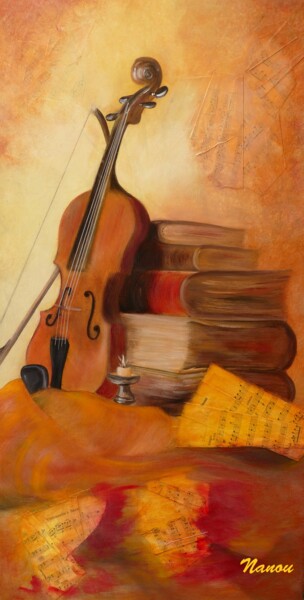 Painting titled "RETRAITE MUSICALE" by L'Atelier De Nanou, Original Artwork, Oil
