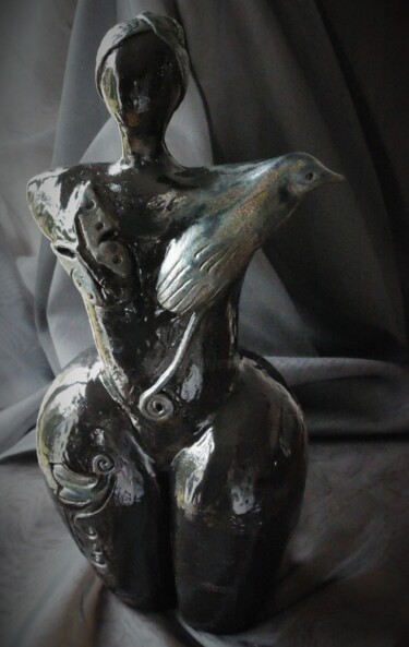 Sculpture titled "149_Les AILES de la…" by L'Atelier De Nanou, Original Artwork, Terra cotta