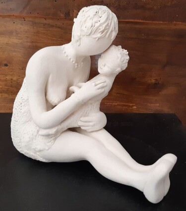 Sculptuur getiteld "174_DUO TENDRESSE *…" door L'Atelier De Nanou, Origineel Kunstwerk, Terra cotta