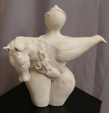 Sculpture titled "193 - TRIADE de la…" by L'Atelier De Nanou, Original Artwork, Terra cotta