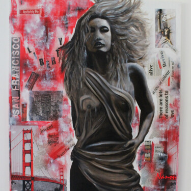 Картина под названием "Liberty" - L'Atelier De Nanou, Подлинное произведение искусства, Масло