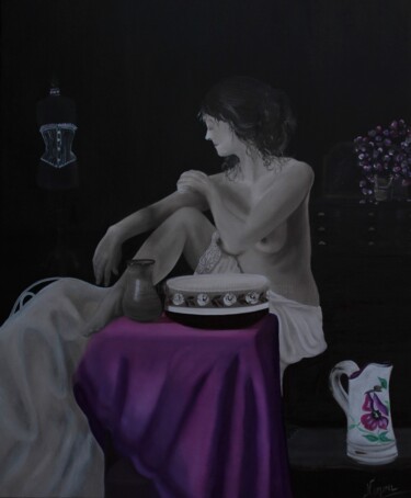 Картина под названием "JADE" - L'Atelier De Nanou, Подлинное произведение искусства, Масло