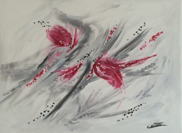 Painting titled "FLORAISON" by Laetitia Carteau, Original Artwork, Acrylic