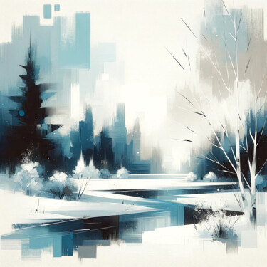 Malerei mit dem Titel "Winter spirit" von Laurence Linsenmaier, Original-Kunstwerk, Acryl