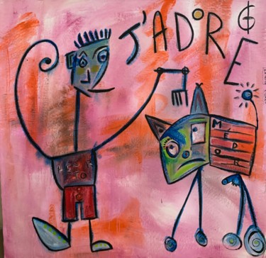 Peinture intitulée "J'ADORE" par L.Gréo, Œuvre d'art originale, Acrylique Monté sur Châssis en bois