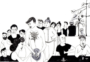Disegno intitolato "You can leave your…" da Kim Leroy, Opera d'arte originale, Penna gel