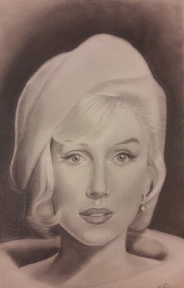 Drawing titled "Marylin" by L.Kissner, Original Artwork, Pencil