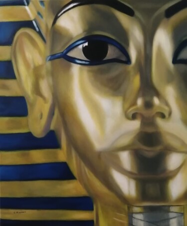 Peinture intitulée "Masque de toutankha…" par L.Kissner, Œuvre d'art originale, Huile