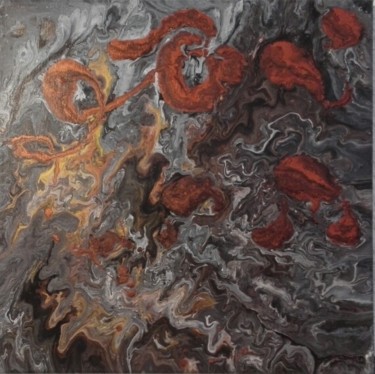 Peinture intitulée "«Flammes»" par Laetitia Meulensteen Voutat, Œuvre d'art originale, Acrylique