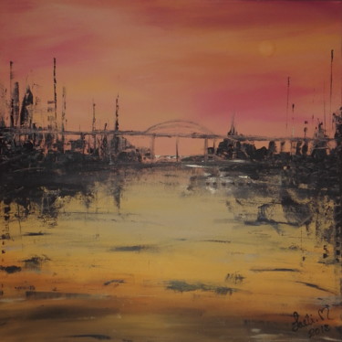 Painting titled "«Le pont de l'espér…" by Laetitia Meulensteen Voutat, Original Artwork, Acrylic