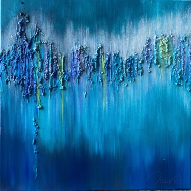 Painting titled "Turquoise" by Laurence Mauviel, Original Artwork, Oil