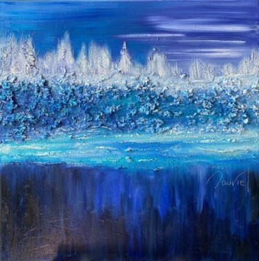Painting titled "Lapis-lazuli 1" by Laurence Mauviel, Original Artwork, Oil