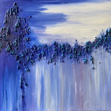 Painting titled "Lapis-lazuli 3" by Laurence Mauviel, Original Artwork, Oil