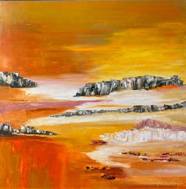 Painting titled "Ambre" by Laurence Mauviel, Original Artwork, Oil