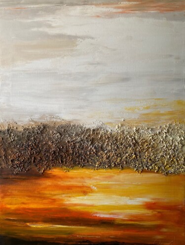 Painting titled "Brocéliande" by Laurence Mauviel, Original Artwork, Oil Mounted on Wood Stretcher frame