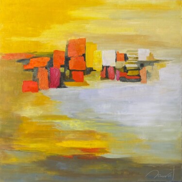 Painting titled "Delos" by Laurence Mauviel, Original Artwork, Oil