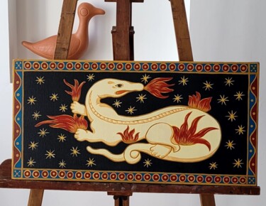 Pintura intitulada "La Salamandre" por L'Oiseau Fou, Obras de arte originais, Acrílico