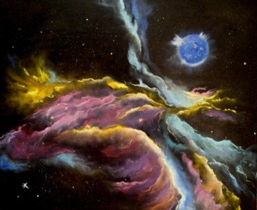 Картина под названием ""Космос"" - Оксана (Анжали Деви) Ломова, Подлинное произведение искусства, Масло