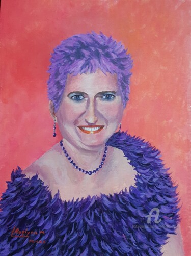 Painting titled "Portrait, Tickle my…" by L'Orientaliste, Original Artwork, Acrylic