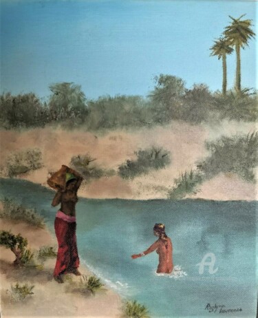 Painting titled "THE WATER CARRIER" by L'Orientaliste, Original Artwork, Oil
