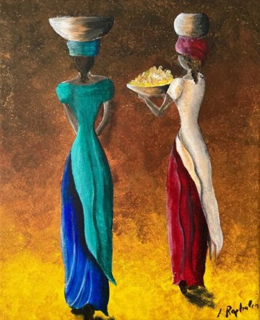 Painting titled "Couleurs d'Afrique" by Laurence Raphalen, Original Artwork, Acrylic