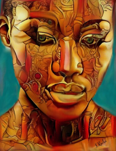 Arts numériques intitulée "Elle rêvait de Byza…" par L.Roche, Œuvre d'art originale, Acrylique