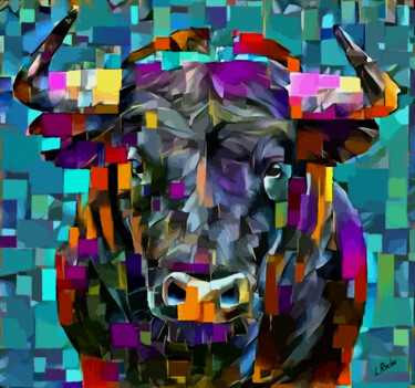 Arte digitale intitolato "Torito color - Mix-…" da L.Roche, Opera d'arte originale, Acrilico