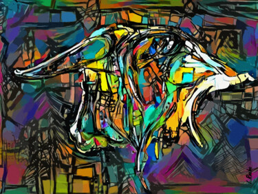 Arte digitale intitolato "La sombra del toro…" da L.Roche, Opera d'arte originale, Lavoro digitale 2D