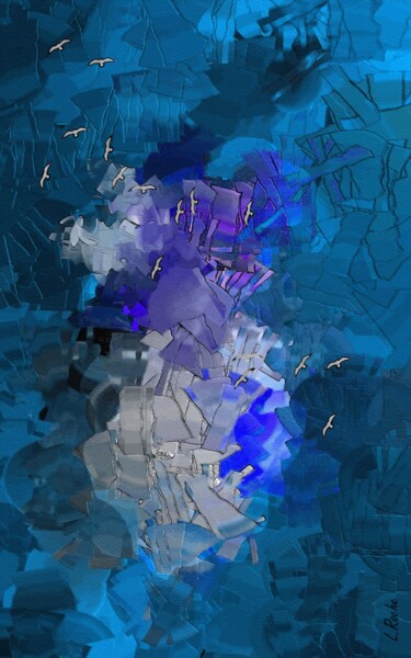 Digital Arts titled "Blue-Blue day" by L.Roche, Original Artwork, Ink