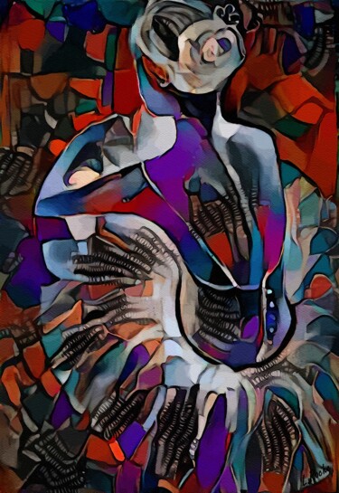 Arte digital titulada "ELLE DANSE - GOUACH…" por L.Roche, Obra de arte original, Acrílico