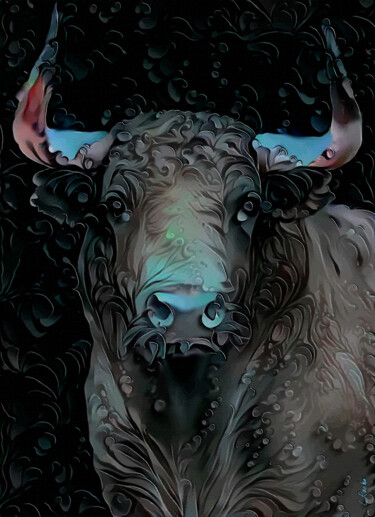 Digital Arts titled "Toro de primera" by L.Roche, Original Artwork, Acrylic