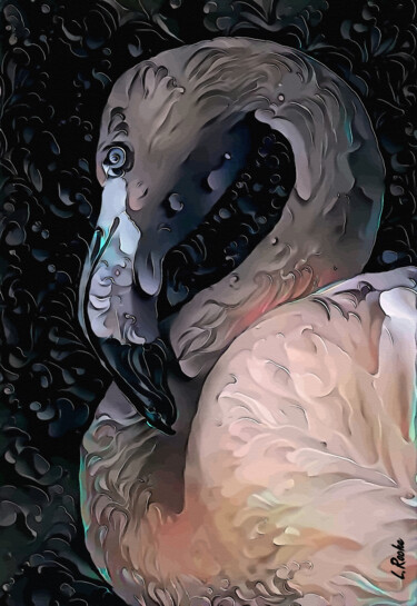 Digital Arts titled "Flamingo" by L.Roche, Original Artwork, Acrylic