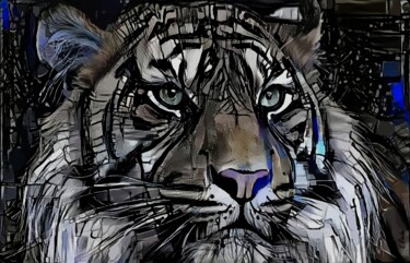 Arts numériques intitulée "Maître Tigre" par L.Roche, Œuvre d'art originale, Acrylique