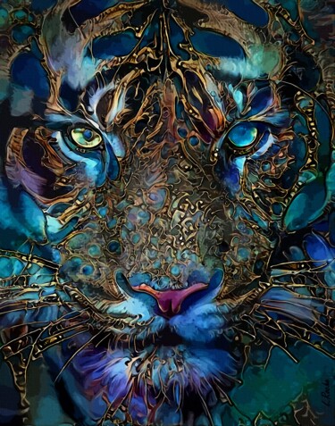 Digital Arts titled "Bijou Tigre - 70x55…" by L.Roche, Original Artwork, Acrylic