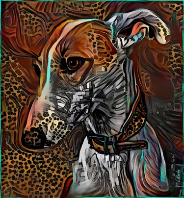 Digital Arts titled "Bernardo, dog - Mix…" by L.Roche, Original Artwork, Acrylic