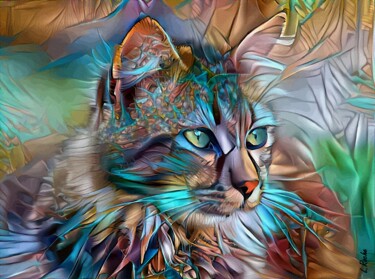 Digital Arts titled "Cat silk" by L.Roche, Original Artwork, Acrylic