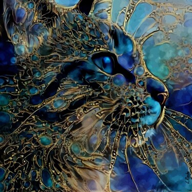 Digital Arts titled "Aquaticat - Cat, ch…" by L.Roche, Original Artwork, Acrylic