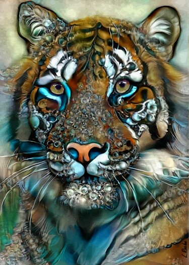 Digital Arts titled "Tiger 700" by L.Roche, Original Artwork, Acrylic