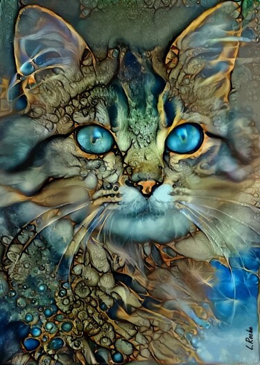 Digital Arts titled "Catty - cat - Mix m…" by L.Roche, Original Artwork, Acrylic