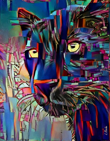 Цифровое искусство под названием "Black panther" - L.Roche, Подлинное произведение искусства, Акрил