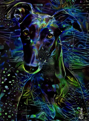 Arte digitale intitolato "Night Dog" da L.Roche, Opera d'arte originale, Acrilico