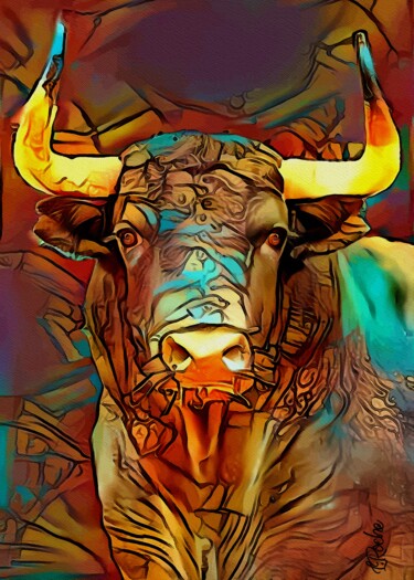 Arts numériques intitulée "Toro de arena - Bul…" par L.Roche, Œuvre d'art originale, Acrylique