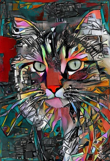 Arte digital titulada "Tabata queen - Cat,…" por L.Roche, Obra de arte original, Acrílico