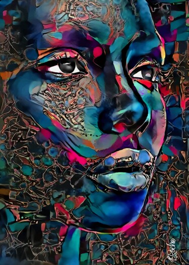 Digital Arts titled "Marlyna- Mix media…" by L.Roche, Original Artwork, Acrylic