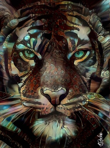 Digital Arts titled "Sergent, Tiger" by L.Roche, Original Artwork, Acrylic