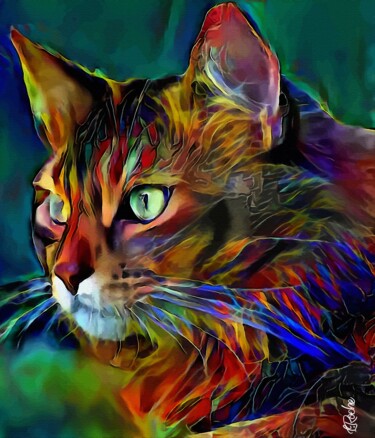 Arts numériques intitulée "Tzara, cat, mix med…" par L.Roche, Œuvre d'art originale, Acrylique