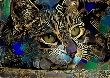 Arts numériques intitulée "Le chat du prince -…" par L.Roche, Œuvre d'art originale, Acrylique